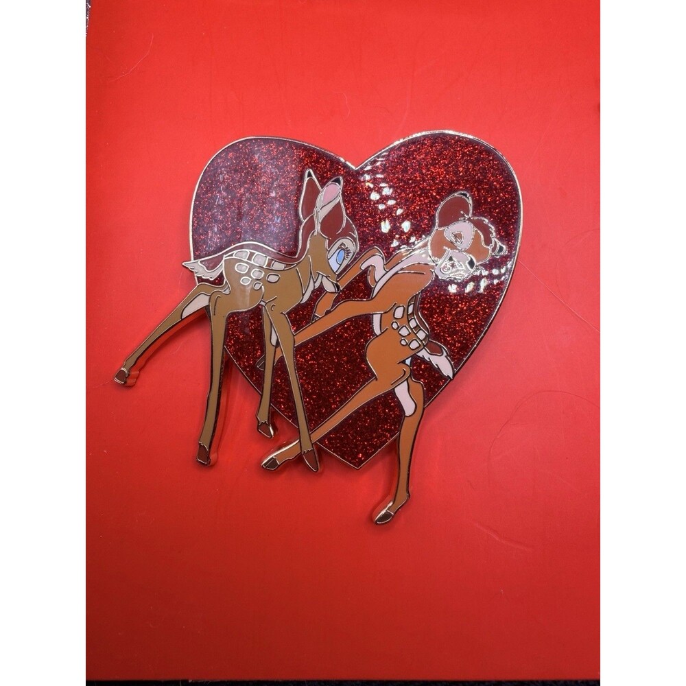 DISNEY SHOPPING VALENTINE SERIES BAMBI & FALINE JUMBO PIN LE 300